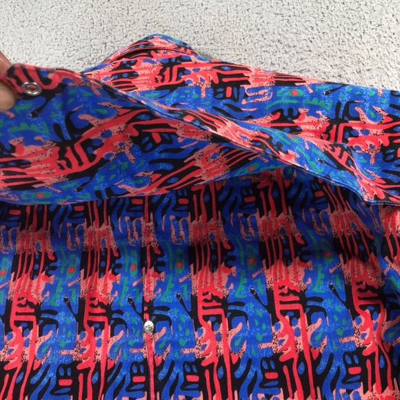 VTG Rockmount Shirt Mens M Red Blue Oversized Cape Western Pearl Snap Ranch USA - Picture 10 of 16